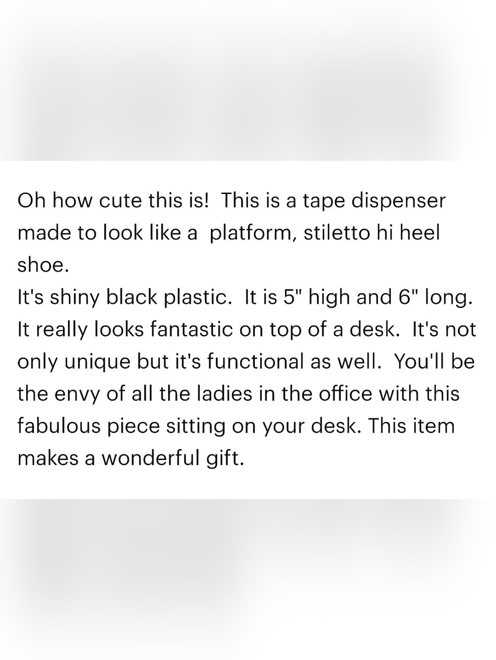 Black High Heel Tape Dispenser - Fashion Desk Accessory - Picture 7 of 7